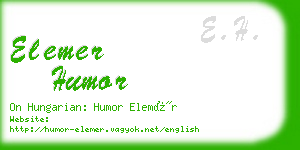 elemer humor business card